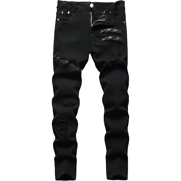 パンツ half docking damage black denim pants half docking damage black denim pants